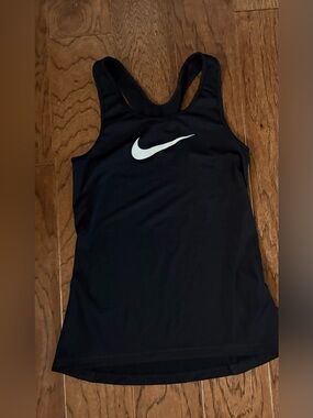 WOMENS NIKE DRI FIT SWOOSH RACERBACK TANK TOP SMALL BLACK